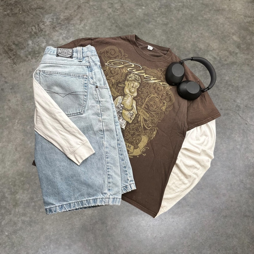 Vintage 2010 Popeye I Yam What I Yam Graphic T-Shirt Brown Mens Large Y2K Delta